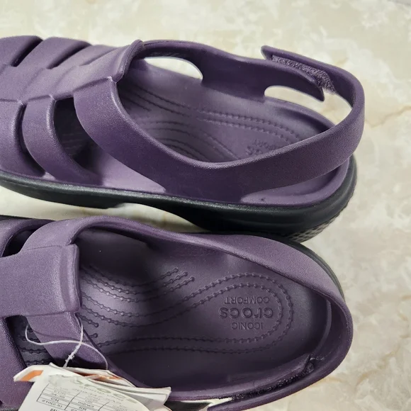 New Crocs Stomp Fisherman Sandal Unisex Size Men 5 / Women 7 Dark Purple - Picture 6 of 10